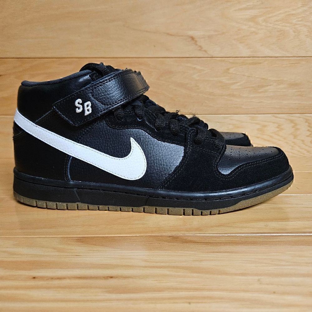 Nike Dunk Mid Pro SB Size 8 Black White Anthracite Gum 2012 Mens Shoe 314383 016
